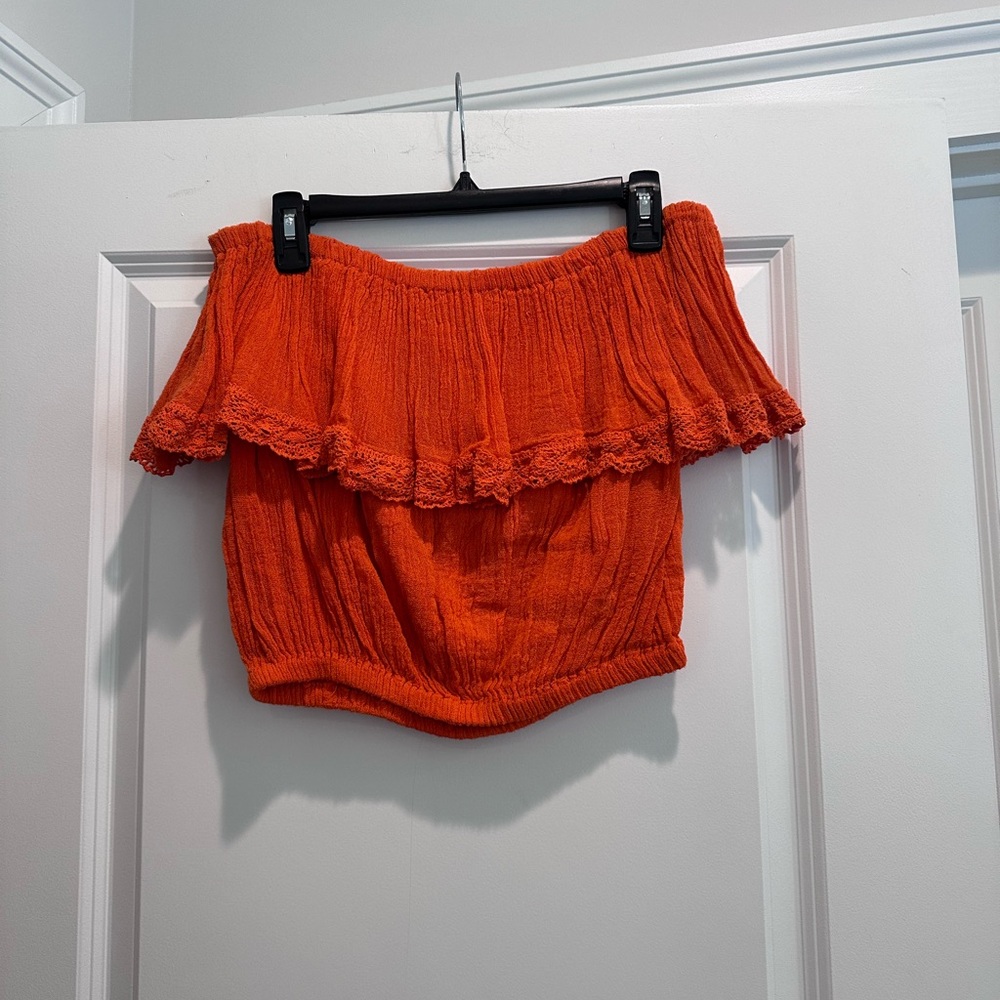 Jen's Pirate Booty Bright Orange Knit Top
